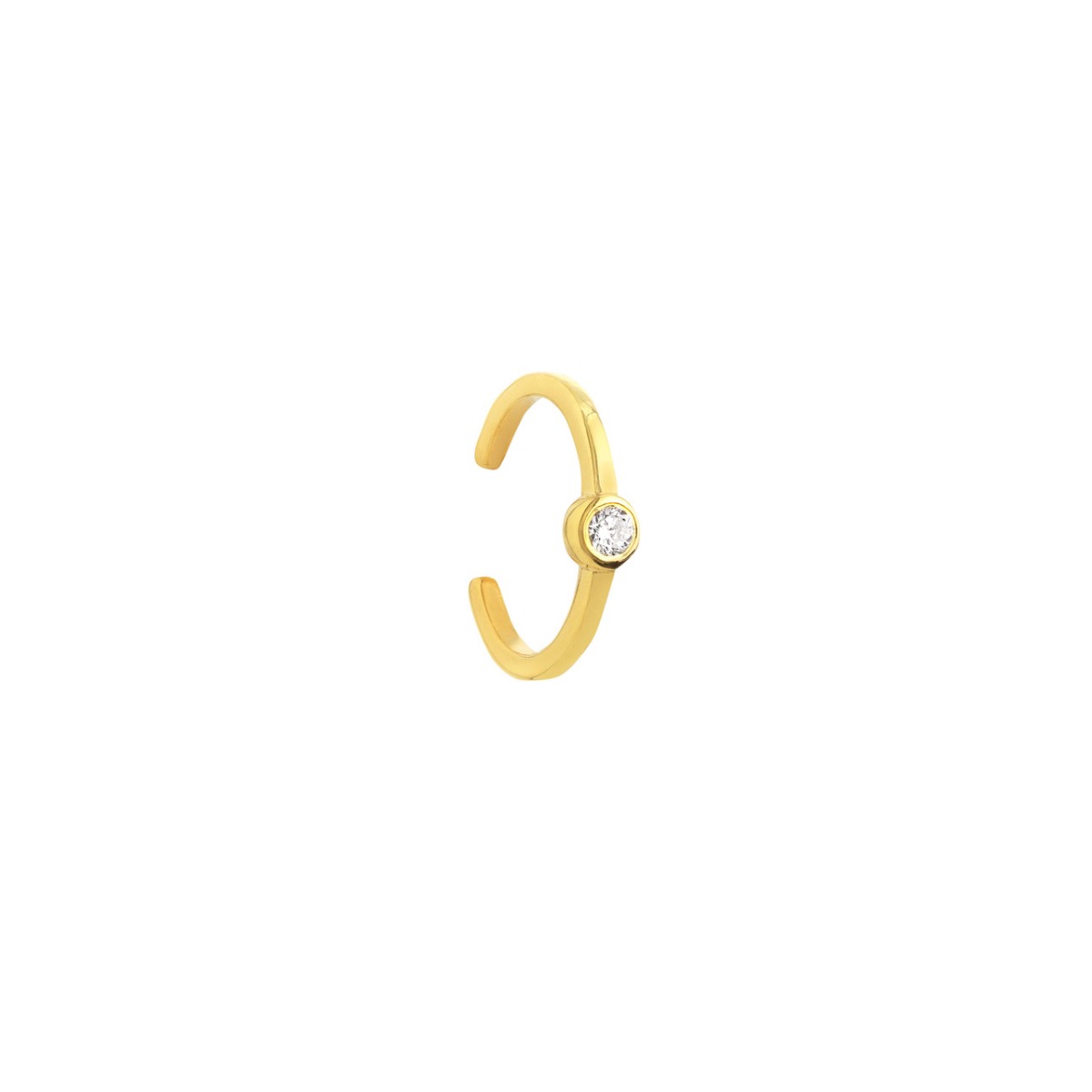 Gold Bezel Diamond Ear Cuff
