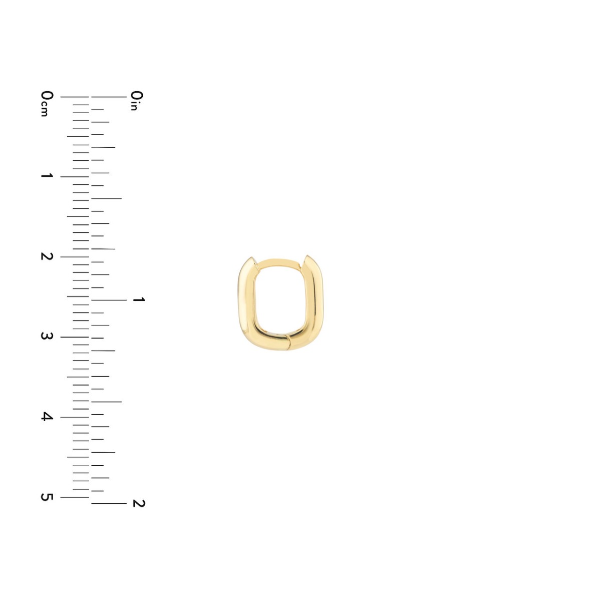 Small Oblong Polished Gold Mini Hoops
