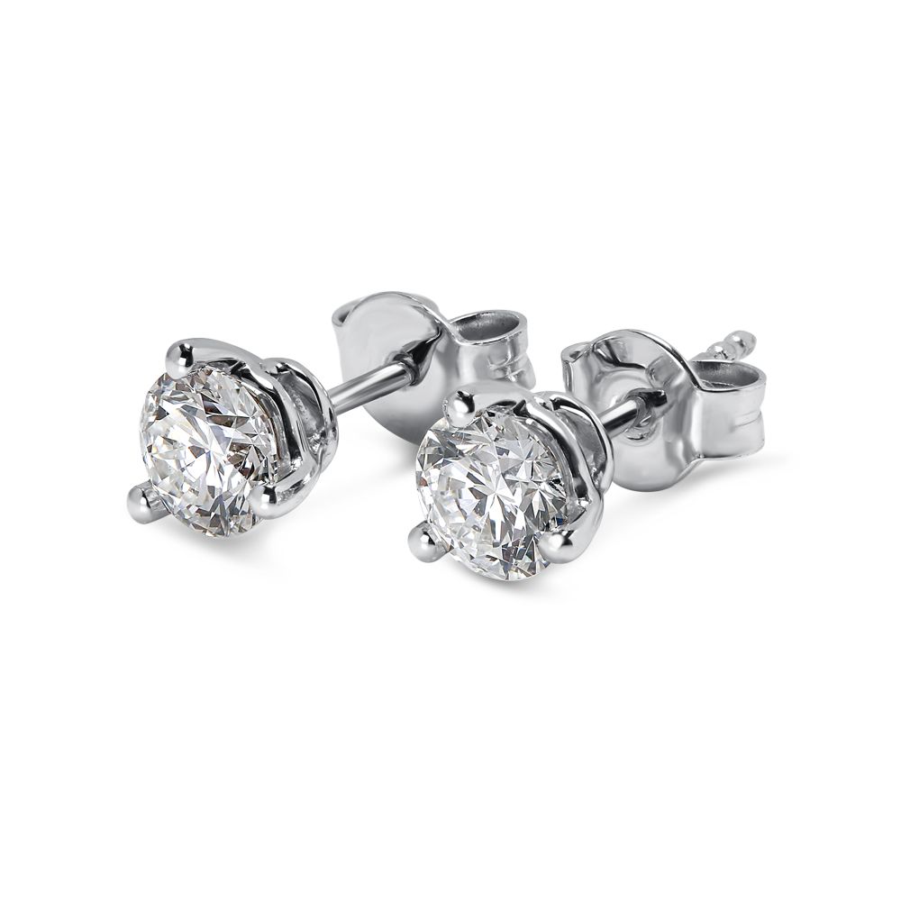 18k White Gold Three Claw 0.20ct Total Diamond Earring Studs