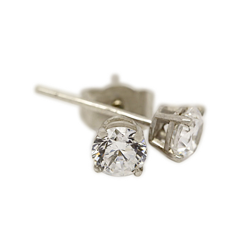 18k White Gold Four Claw 0.30ct Total Diamond Earring Studs