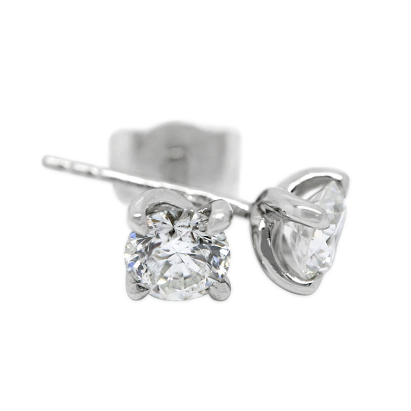 18kt White Gold Four Claw Twist 0.70ct Total Diamond Earring Studs