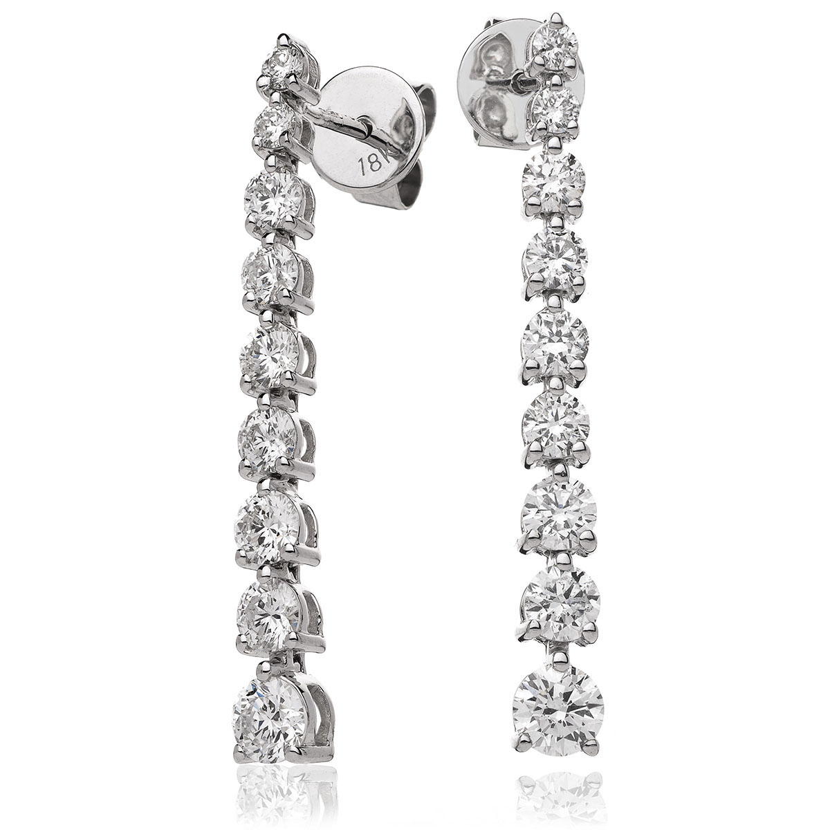 Spaced Diamond Drop Earrings