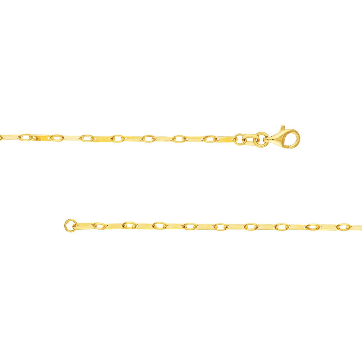 1.85 mm Gold Handmade Flat Link Chain
