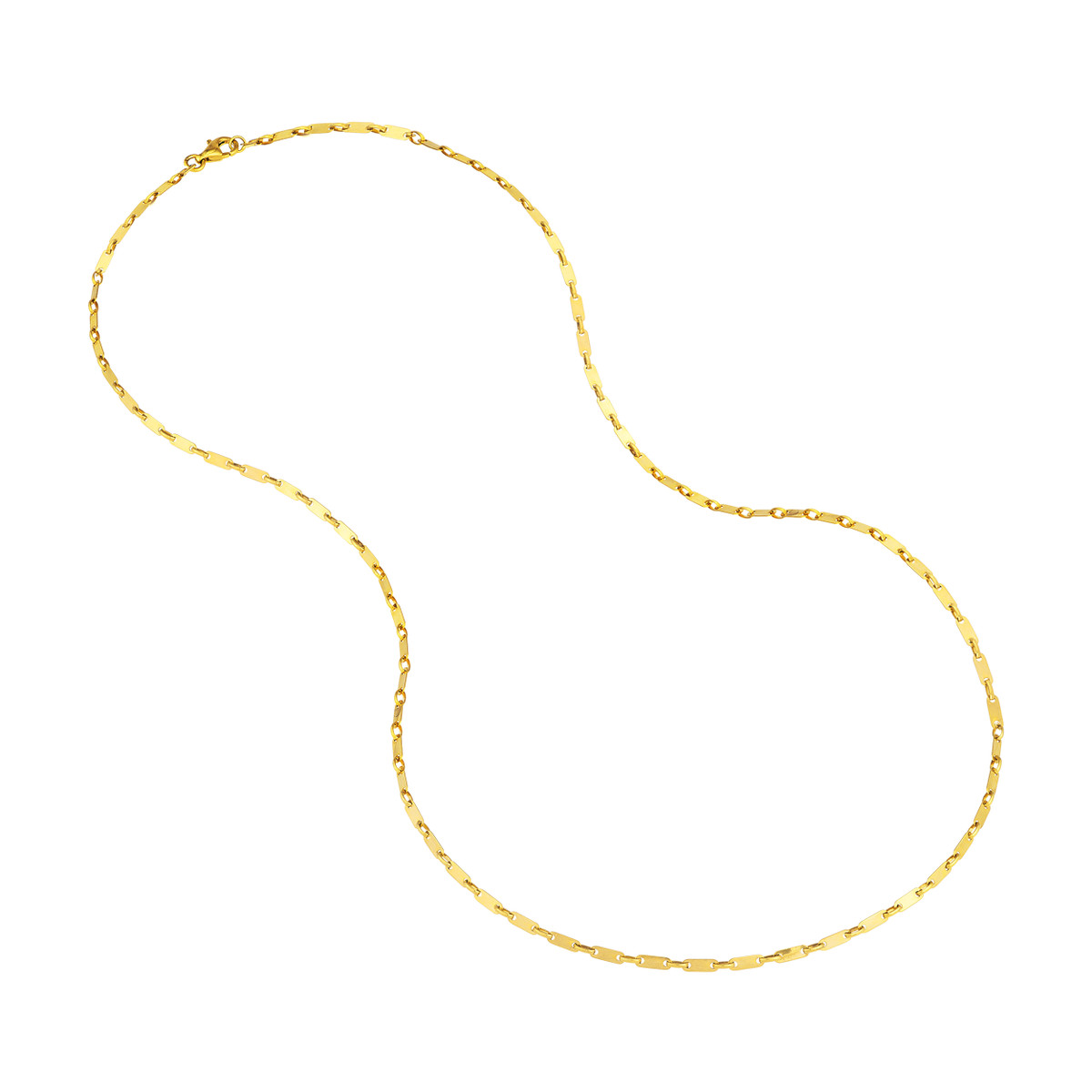 1.85 mm Gold Handmade Flat Link Chain