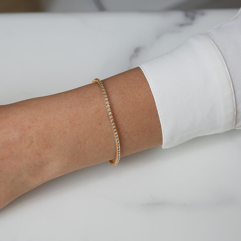 Rose gold diamond tennis bracelet on sale