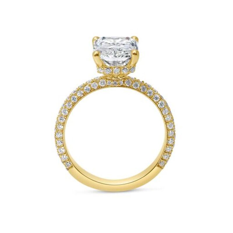 Radiant Cut Hidden Halo Diamond Engagement Ring