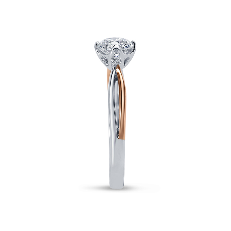 Split Shank Two Metals Diamond Engagement Ring