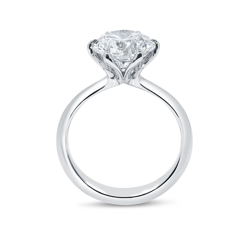 Six Tiger Claw Solitaire Diamond Engagement Ring