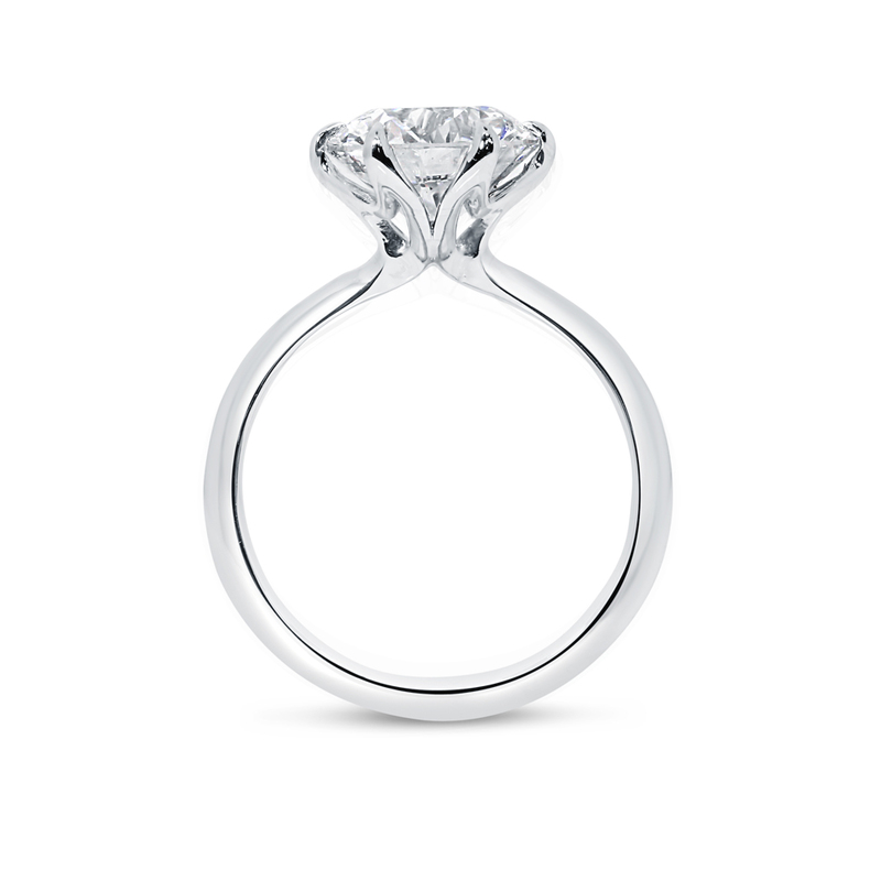 Six Tiger Claw Solitaire Diamond Engagement Ring