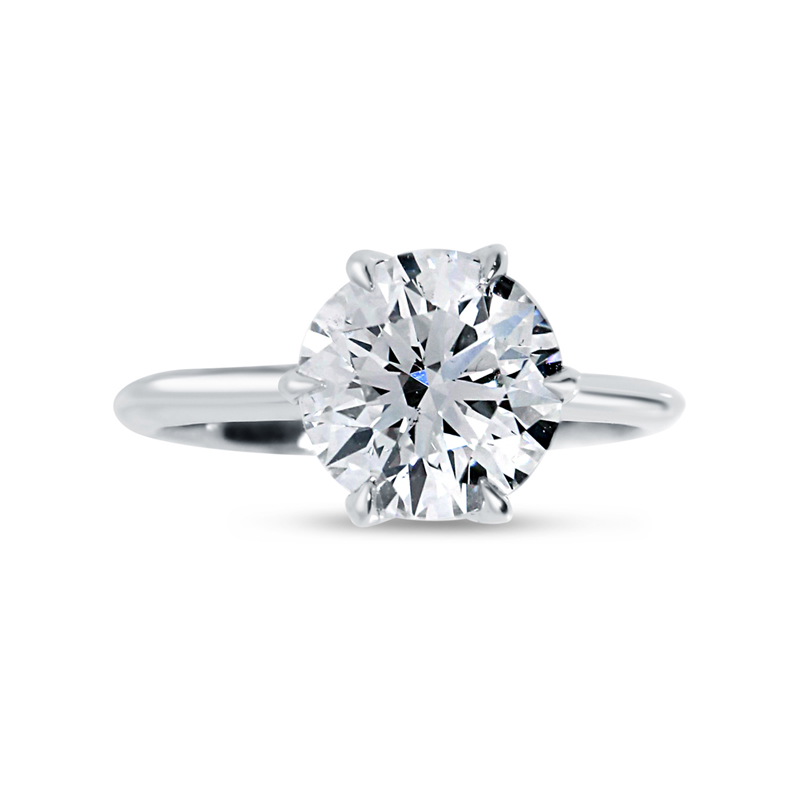 Six Tiger Claw Solitaire Round Shape Lab Grown Diamond Engagement Ring