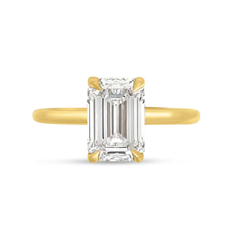 Emerald Cut Solitaire Lab Grown Diamond Engagement Ring