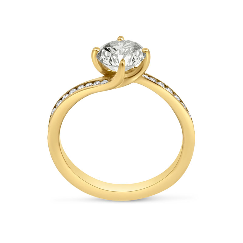Twist Pave Lab Grown Diamond Engagement Ring