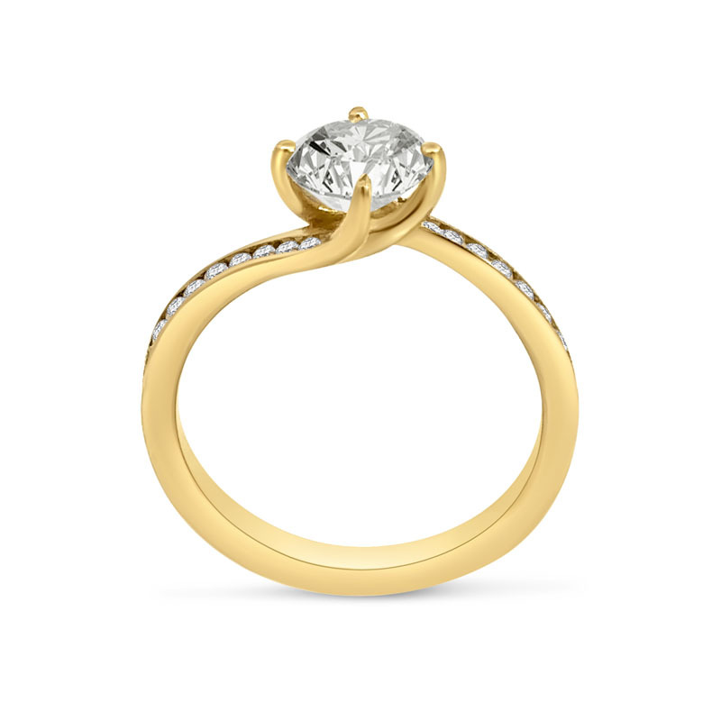 Twist Pave Diamond Engagement Ring