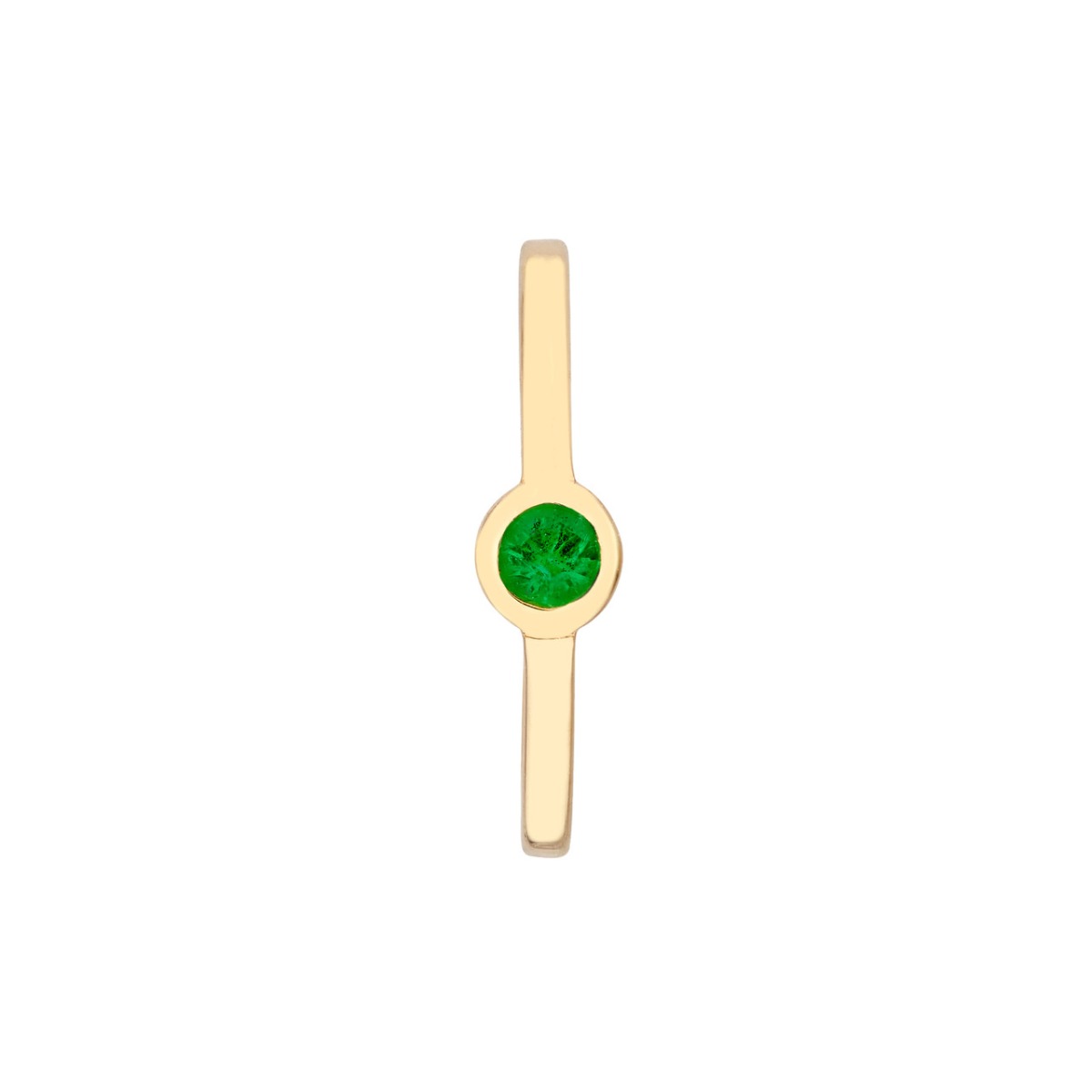 Emerald Bezel Gold Ear Cuff