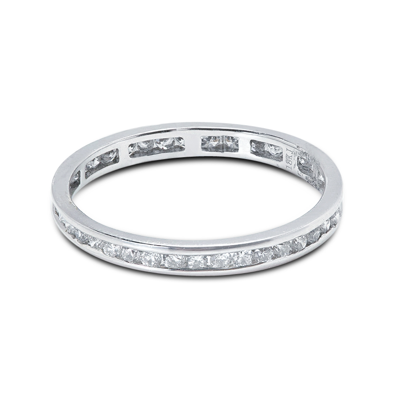 2.2mm Round Cut Channel Setting Full Diamond Eternity Ring 0.50ct 