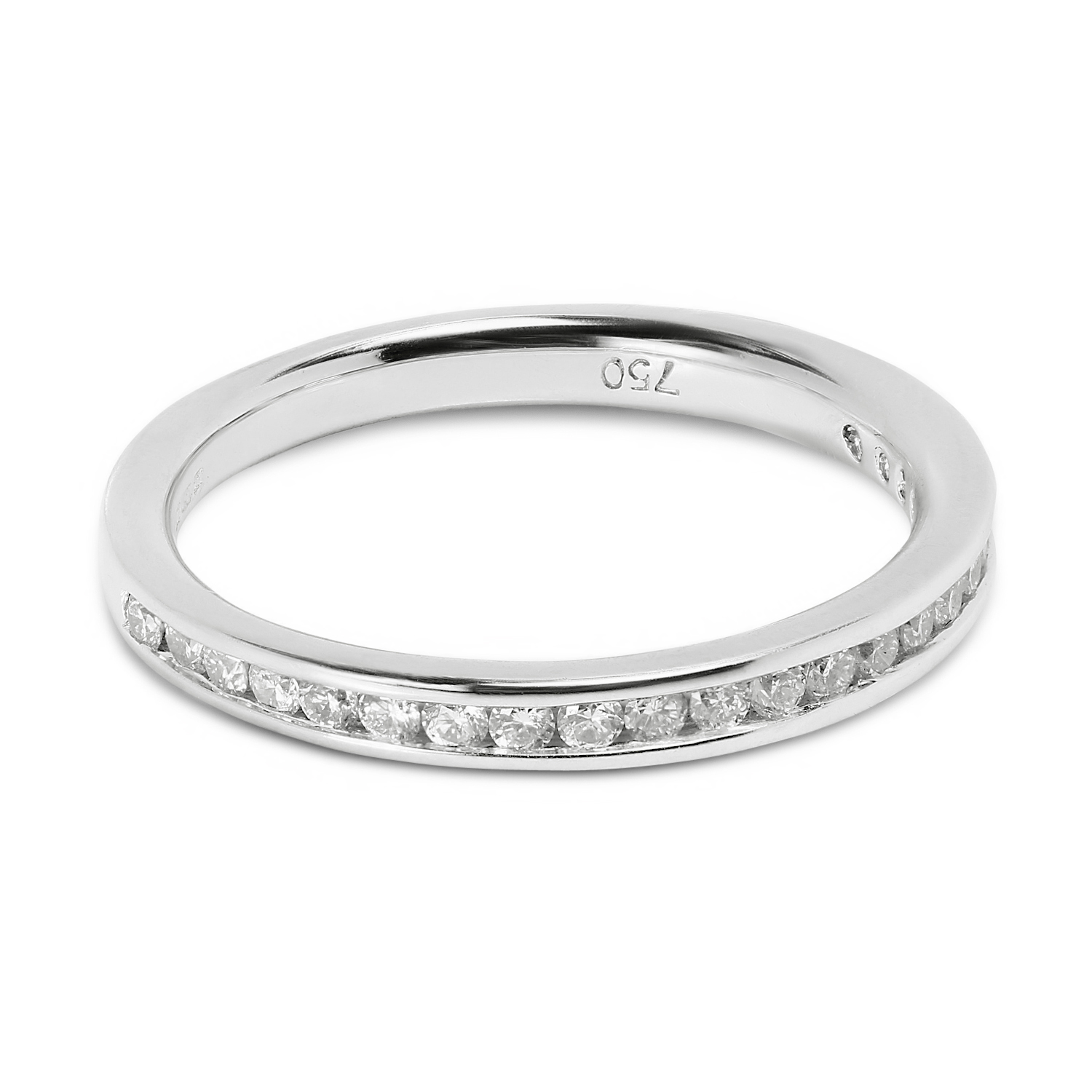 Classic 2.2mm Channel Setting Half Band Diamond Wedding Ring