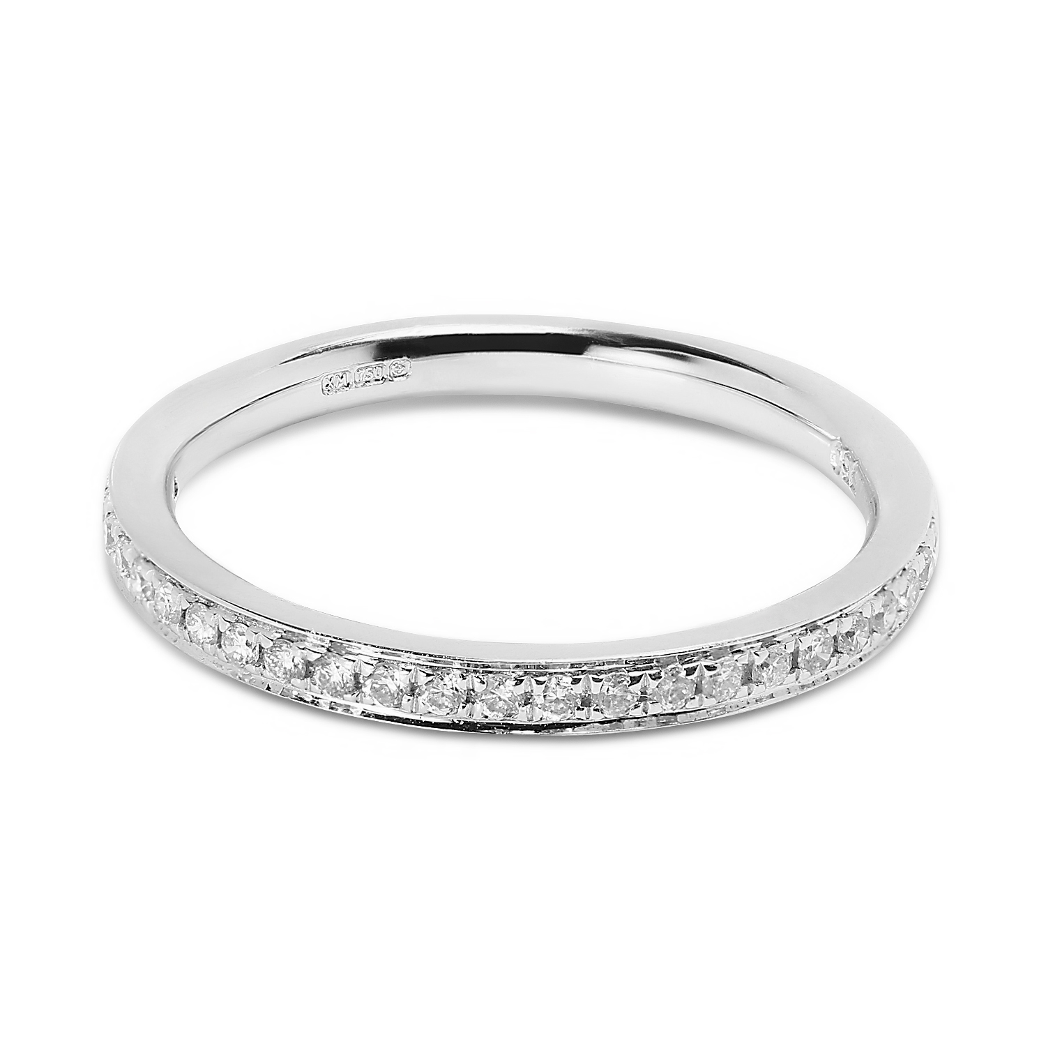 Classic 2mm Pave Setting Diamond Wedding Ring