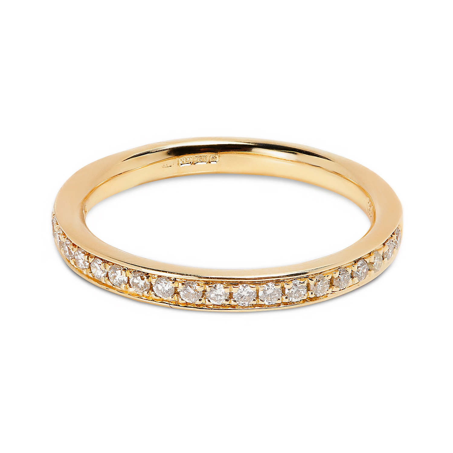 Classic 2.4mm Pave Setting Half Band Diamond Wedding Ring