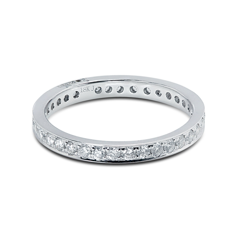 2.3mm Pave Setting Full Diamond Eternity Ring 0.50ct