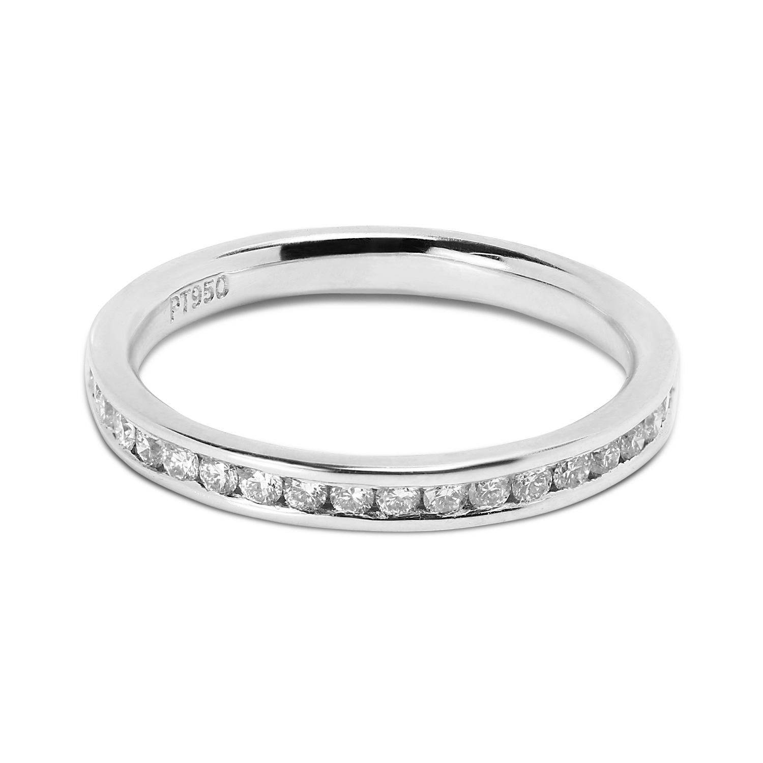 Classic 2.4mm Channel Setting Half Band Diamond Wedding Ring