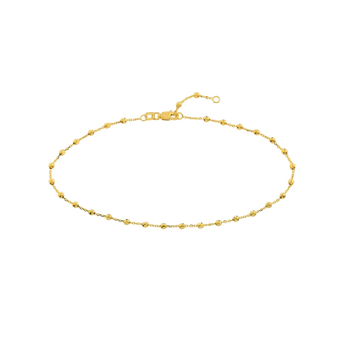 Disco Beads Gold Anklet