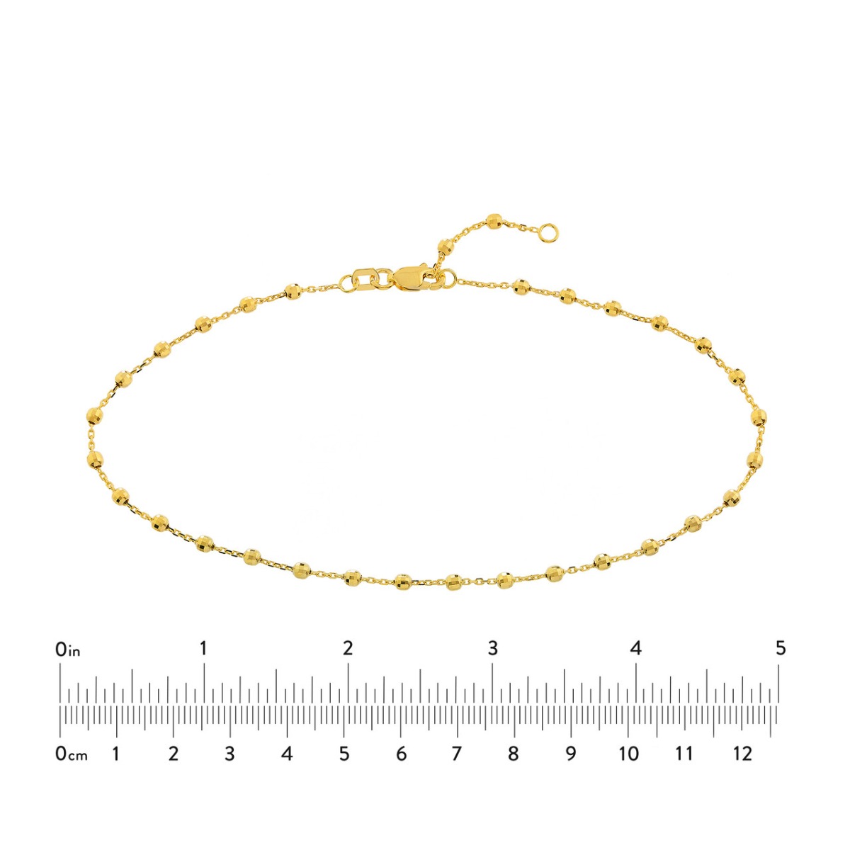 Disco Beads Gold Anklet