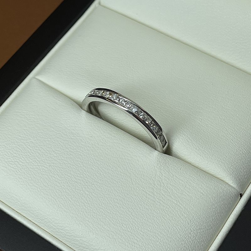 Channel set princess cut wedding band white gold new arrivals