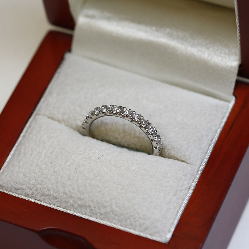 Classic 2.7mm Micro Setting Half Band Diamond Wedding Ring