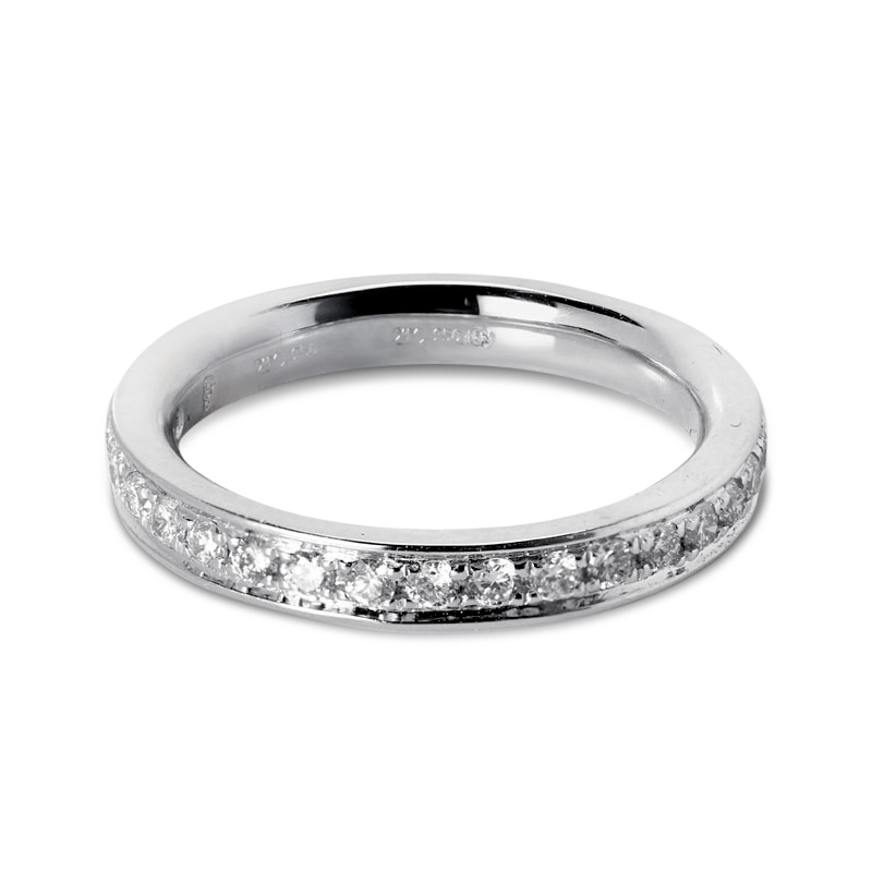 Classic 2.7mm Pave Setting Half Band Diamond Wedding Ring