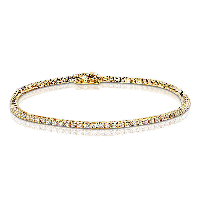 2 Carat Yellow Gold Diamond Tennis Bracelet