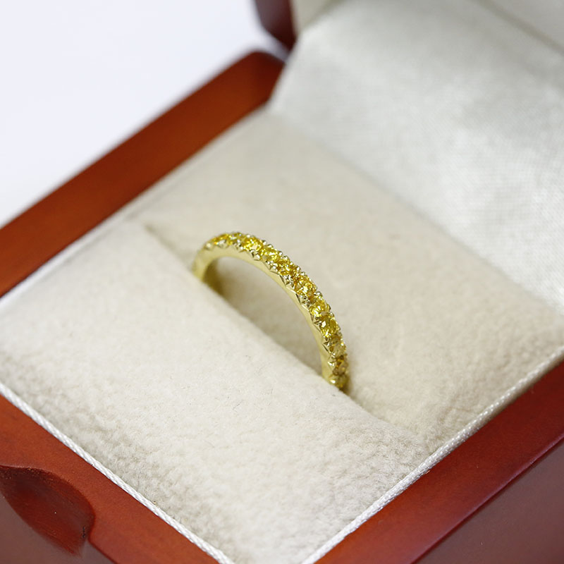 2mm Fancy Intense Yellow Full Diamond Eternity Ring 