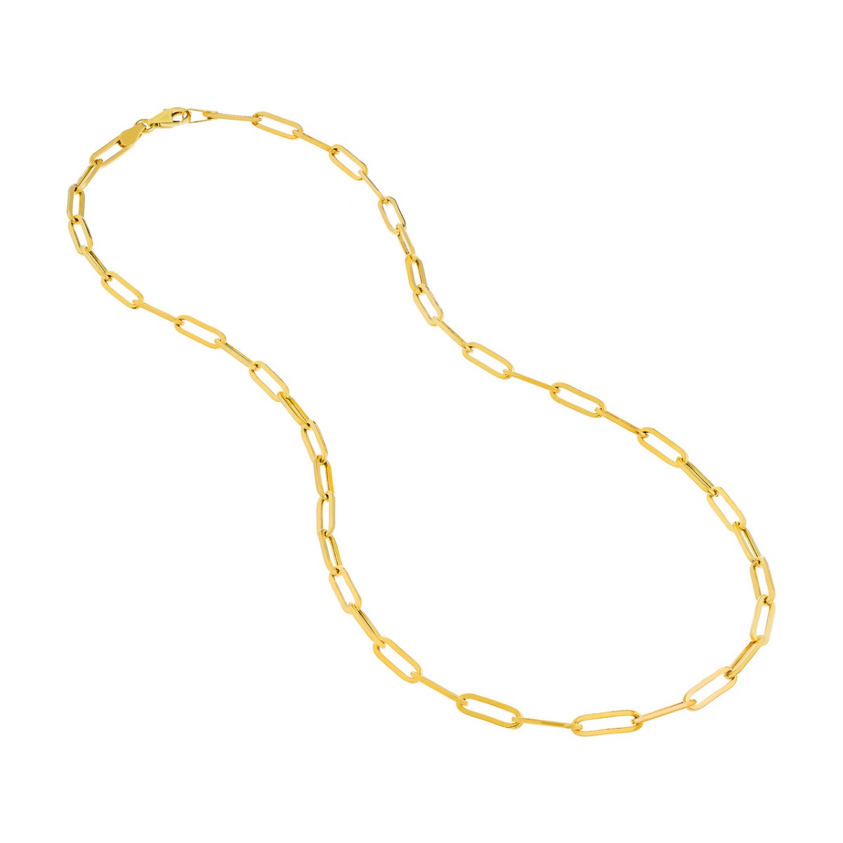 Hollow Paperclip Gold Chain