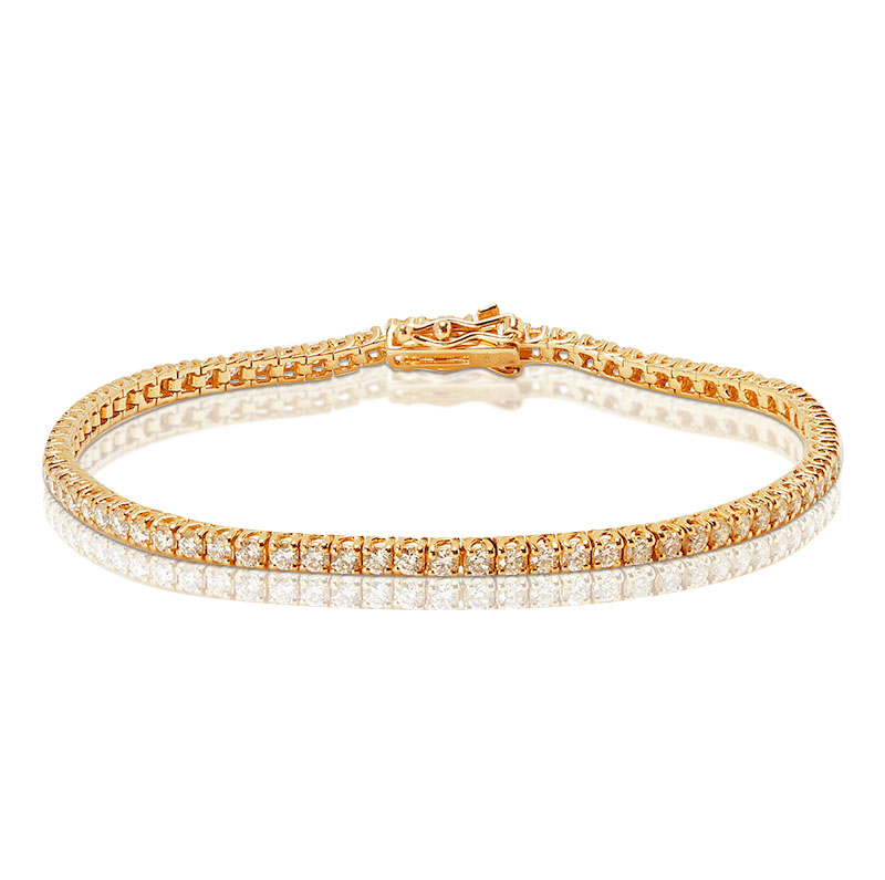 3 Carat Rose Gold Lab Grown Diamond Tennis Bracelet