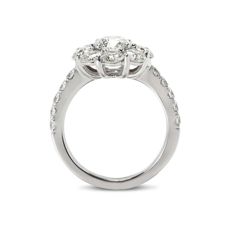 3ct Cluster Round Cut Lab Grown Diamond Cocktail Ring