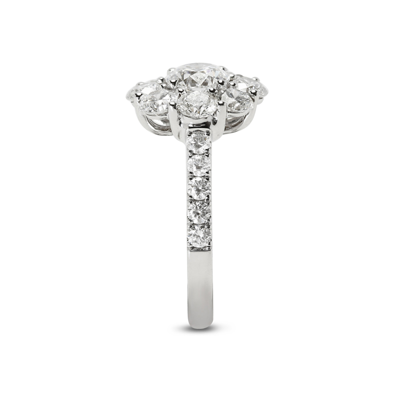 3ct Cluster Round Cut Lab Grown Diamond Cocktail Ring