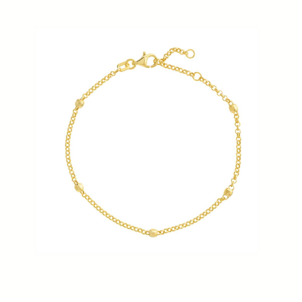 Diamond Cut Beaded Gold Bracelet