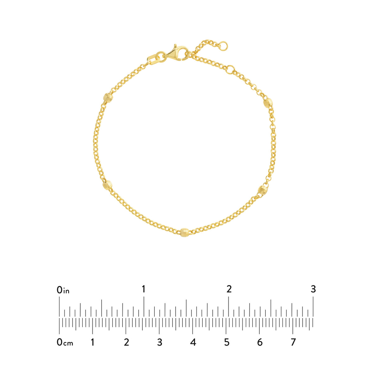 Diamond Cut Beaded Gold Bracelet