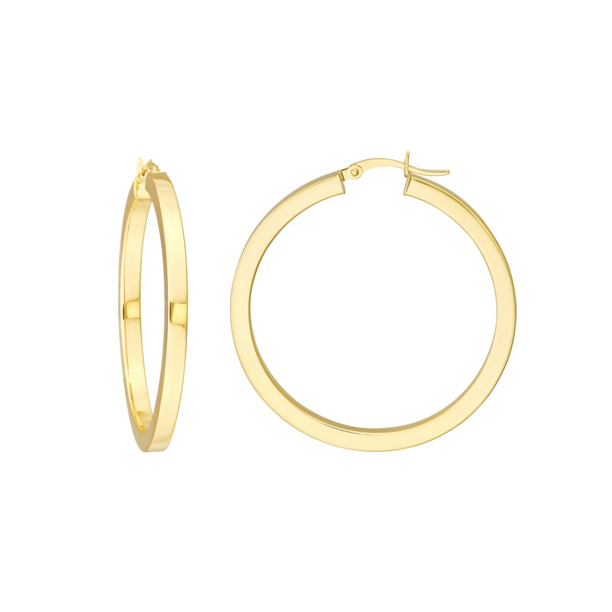 Square Edge Gold Hoops