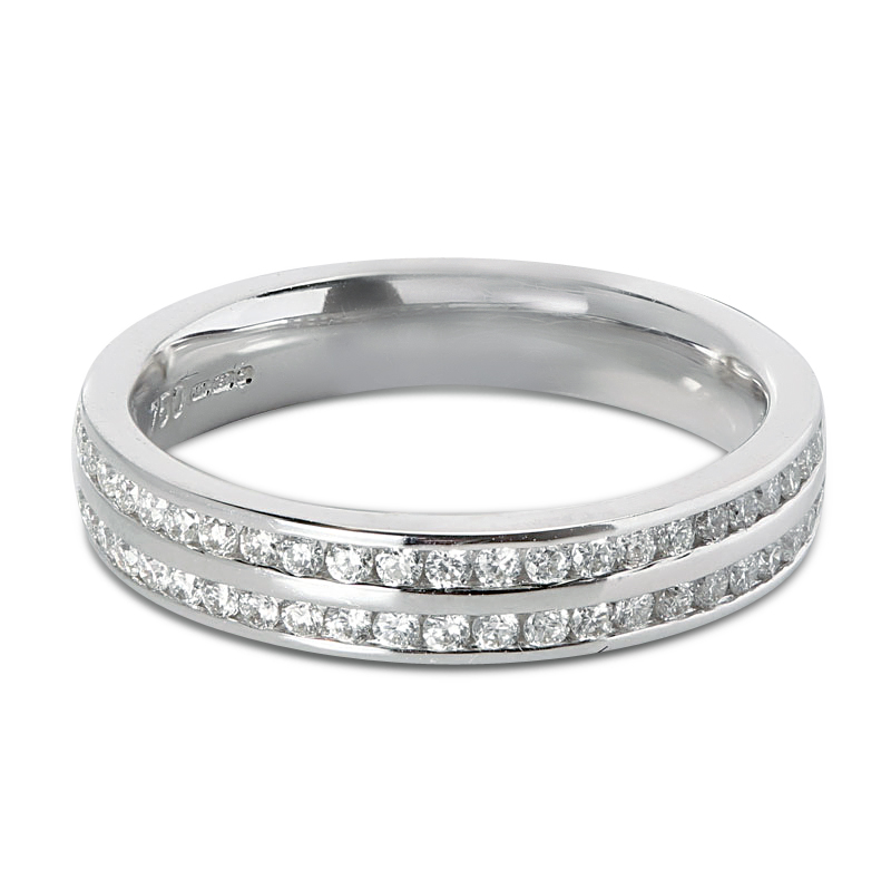 Double channel set diamond ring cheap