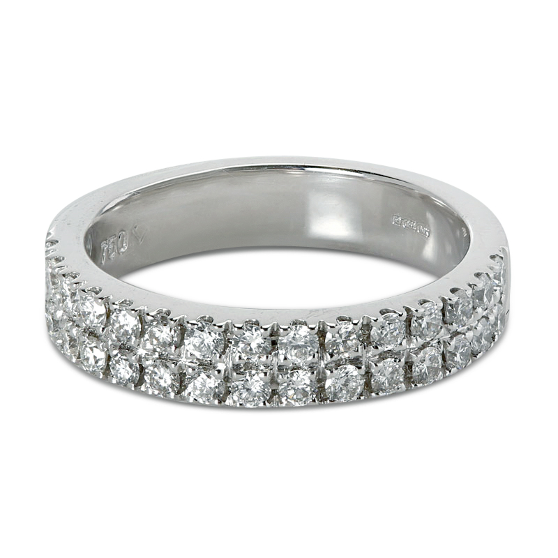 4mm Double Row Micro Setting Diamond Wedding Ring