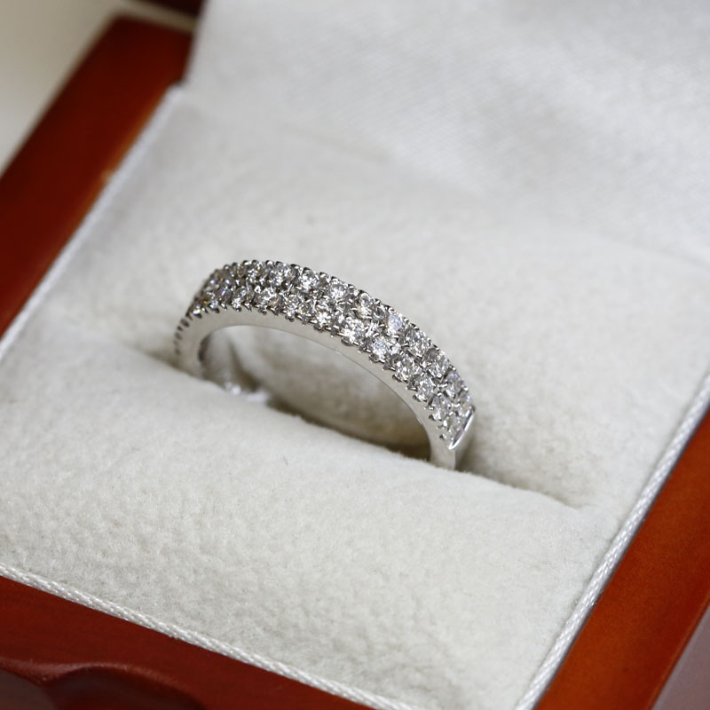 4mm Double Row Micro Setting Diamond Wedding Ring
