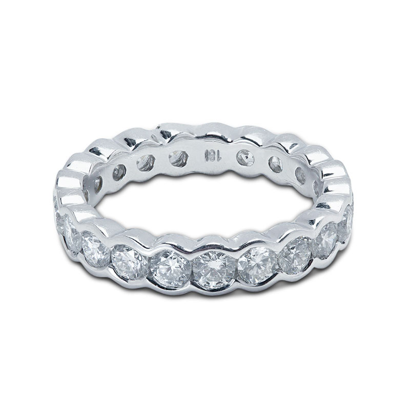 4mm Rubover Setting Full Diamond Eternity Ring 2.00ct