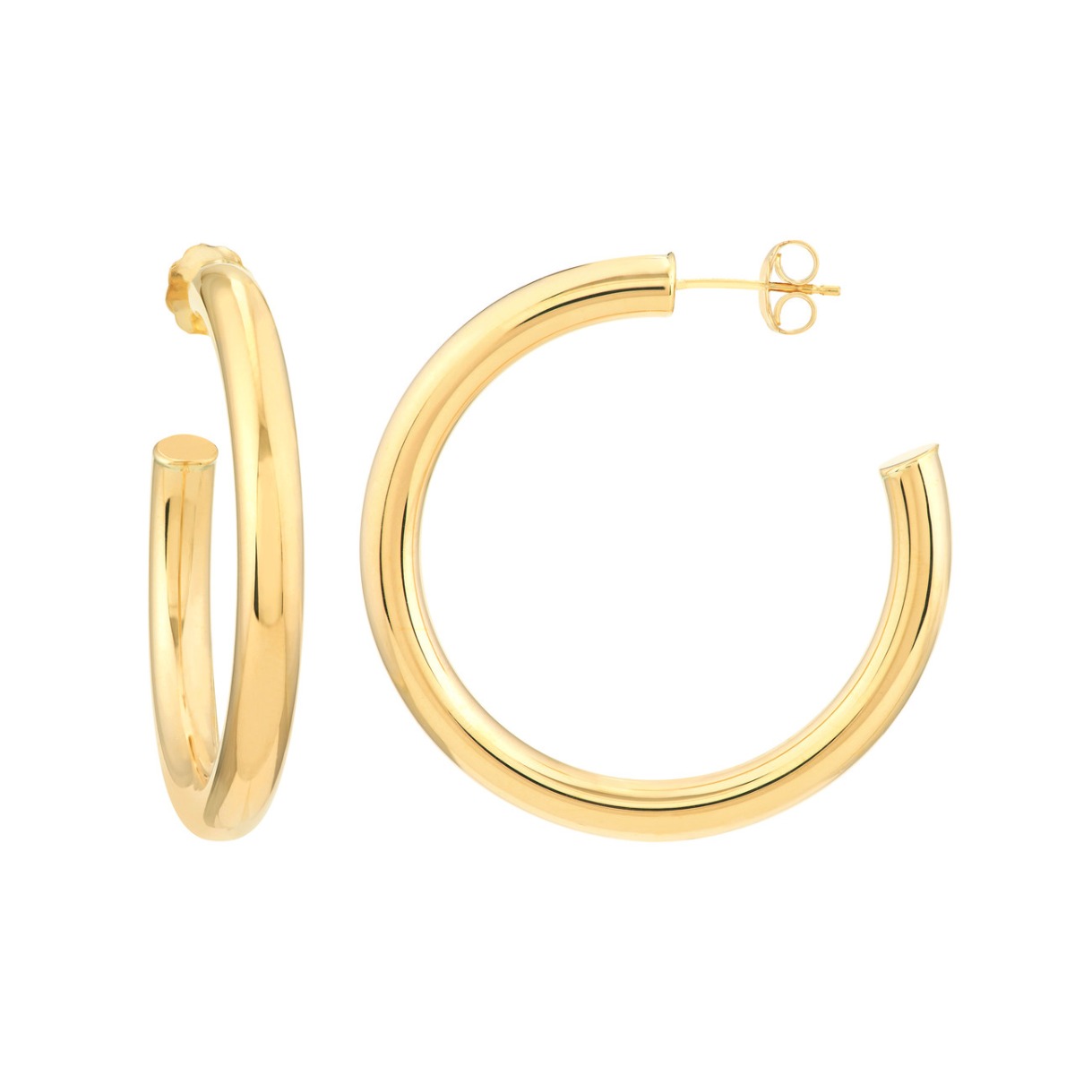 4mm x 35mm Tube Hoop Earrings