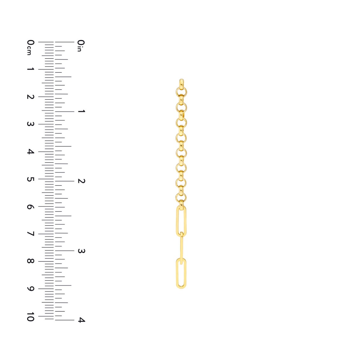 Paper Clip Long Drop Gold Earrings