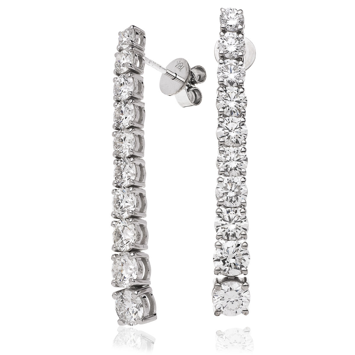 Long Diamond Drop Earrings