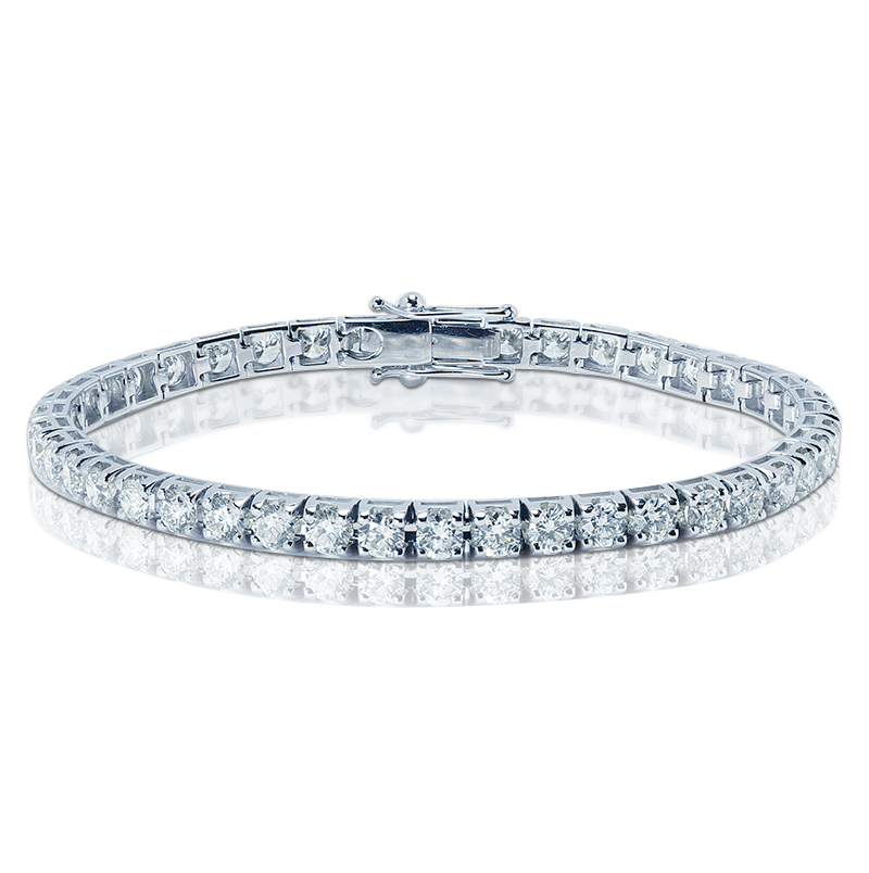 Princess Emerald Platinum plated Silver Tennis Bracelet | Jian London