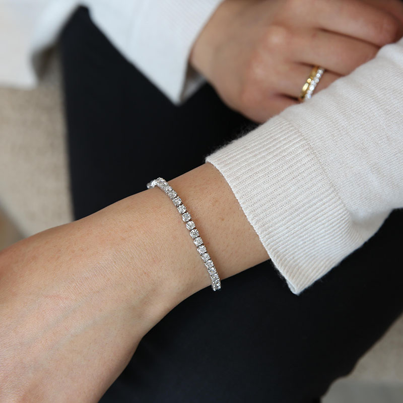 Sparkling Heart Tennis Bracelet | Sterling silver | Pandora US