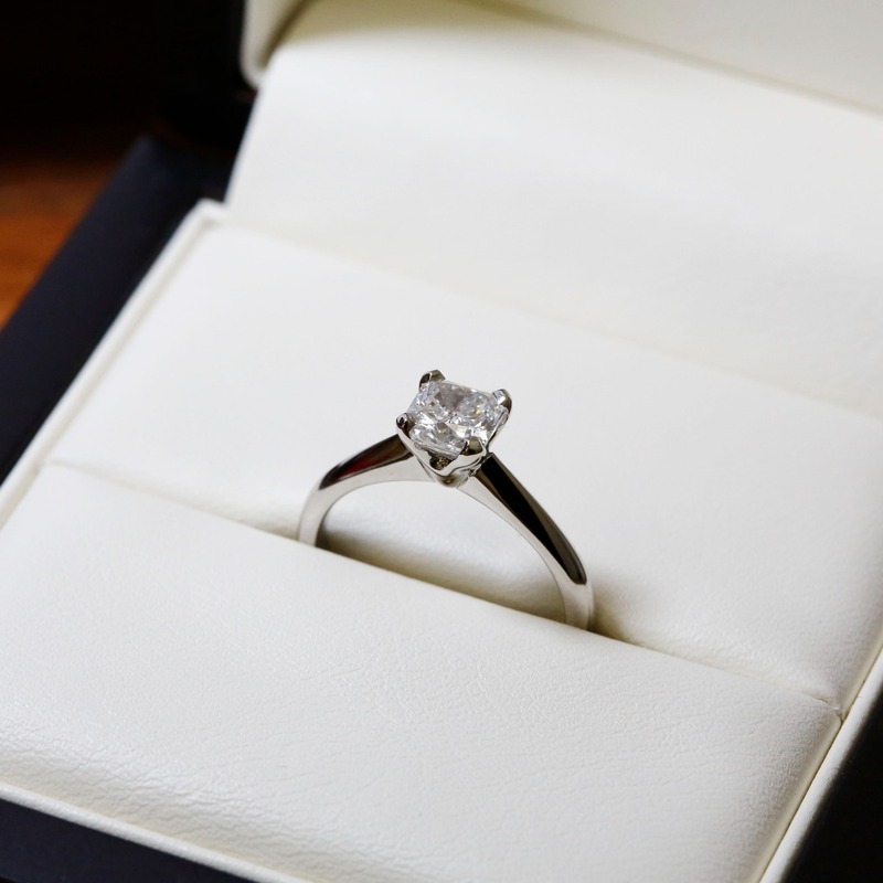 Square Radiant Cut Solitaire Lab Grown Diamond Engagement Ring