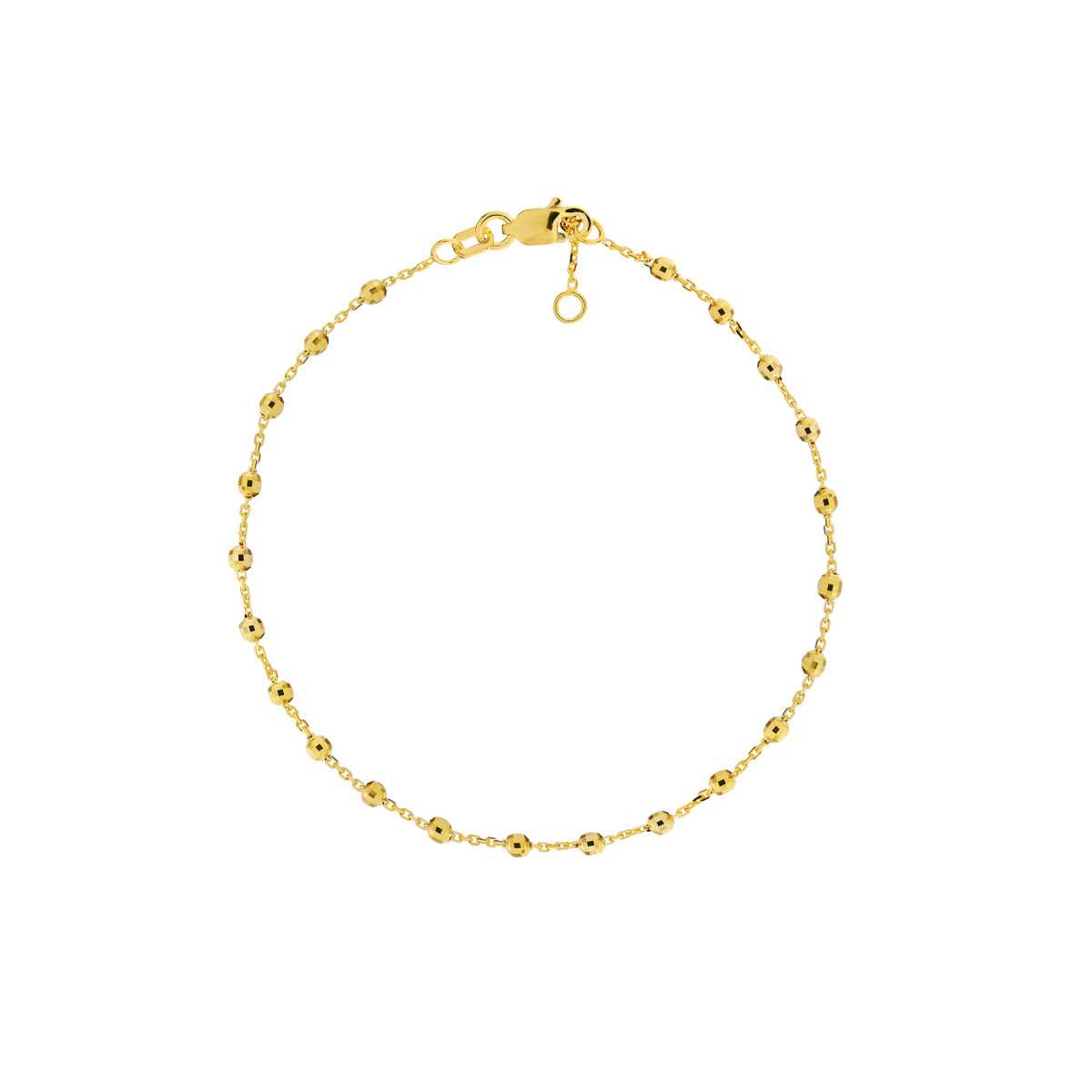 Diamond Cut Beaded Gold Bracelet