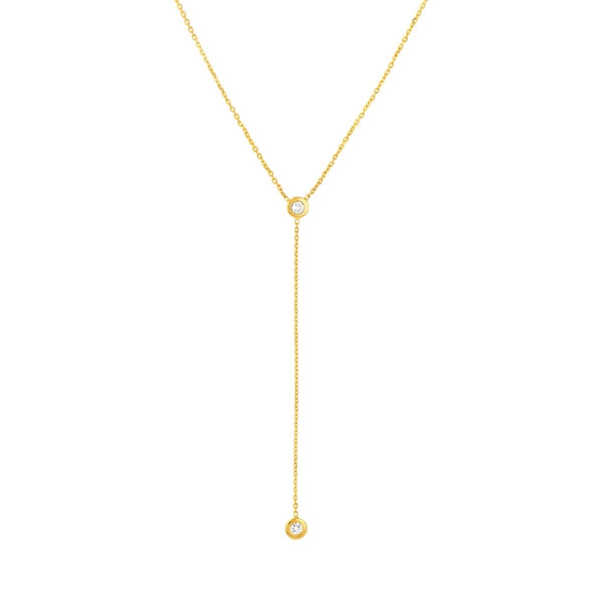 Y-Drop Diamond Gold Necklace